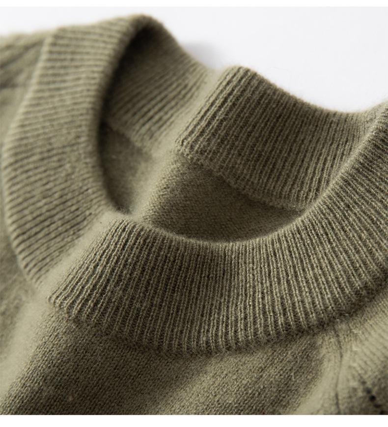 Women's 100% Cashmere Half-High Neck Pullover Sweater - Solid Color, Versatile, Warm Knit