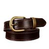New Hand‑Made Vintage Vegetable Tanned Cowhide Belt Women Pin Buckle Genuine Leather Casual Retro Waist Strap For Jeans Daily Outfit
