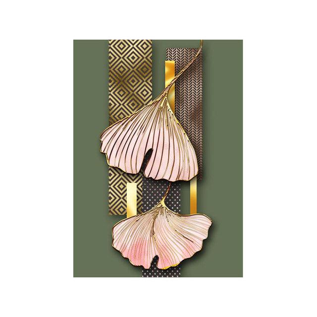 Moderne Goldene Blätter Grüne Pflanze Bild Poster Leinwand Druck Malerei Wand Kunst Gang Wohnzimmer Wohnkultur Cuadros Dekoration