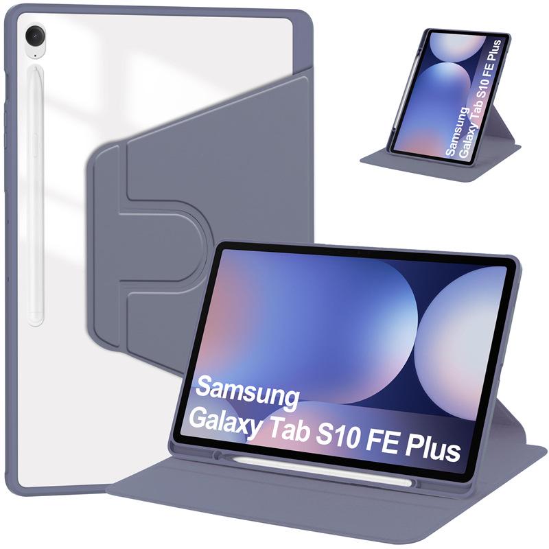 

Applicable to Samsung Tab S10 FE Plus 13 Rotating Leather Case, Ultra-thin Stand, Full Coverage, Anti-drop Acrylic Back 13-inch лаванда фіолетовий колір