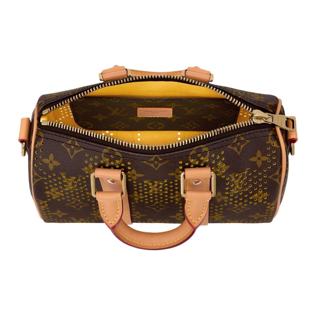 Louis Vuitton Keepall Monogram Grid Coated Canvas Shoulder Bag, Crossbody Bag, Handbag 25 Men's Brown M29296