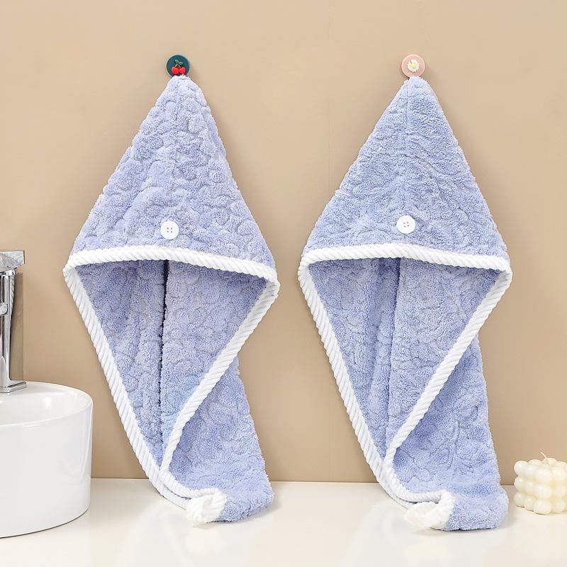 New Orchid Bag Headscarf Quick Drying Absorbent Dry Code Packet of the Released Version Headscarf Shower Cap Thickened Jacquard Coral Fleece Dry Hair