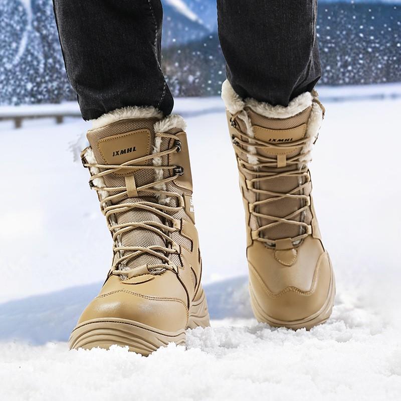 Mens High-Top Winter Hiking Boots Thick Insulated Snow Outdoor Trekking Camping