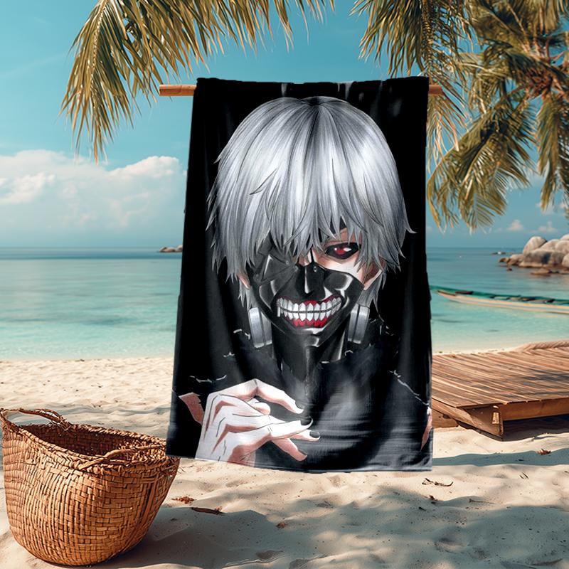 Ultra-Soft Beach Towel with Tokyo Ghoul Theme,Ideal for Pool - Camping, Diving - Perfect Travel Essential, Vibrant Beach Towel.