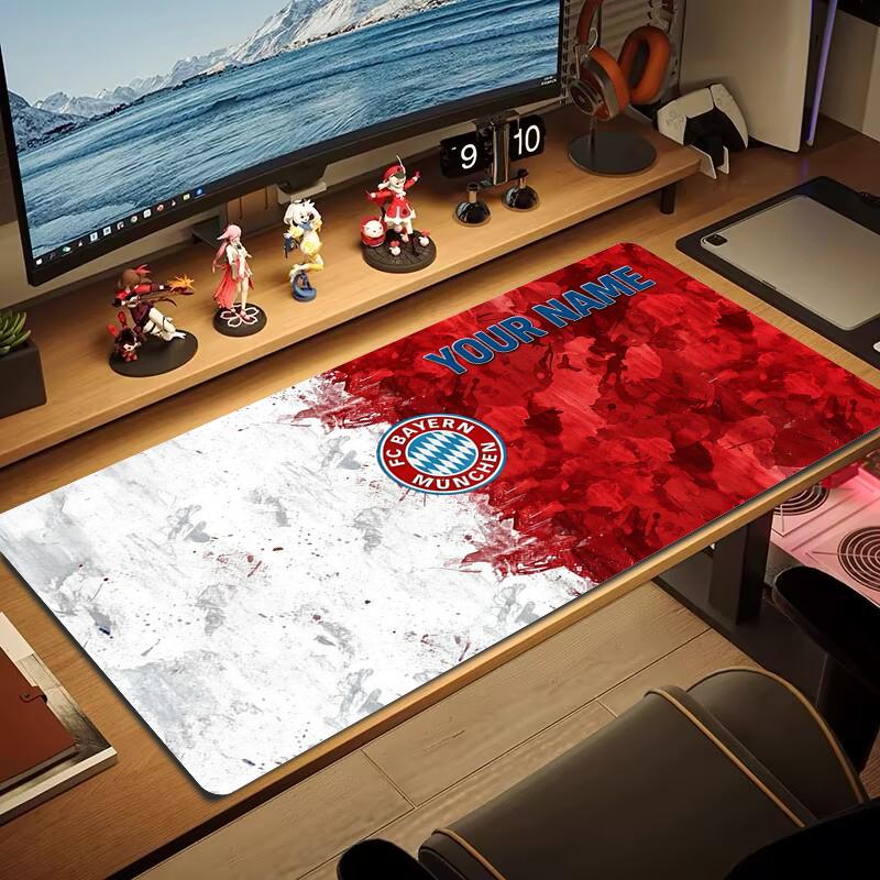 Custom Name Fc Bayern Mnchen Mouse Pad Large Gaming Table Cushion Nonslip Laptop Tablet Big Mousepad Xxl Mat Mini Pc Playmat With Lock Edge