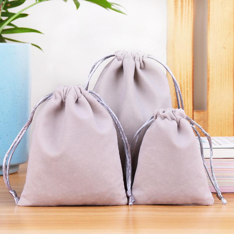 Plush Drawstring Brocade Jewelry Pouch - Golden Ornament Bag