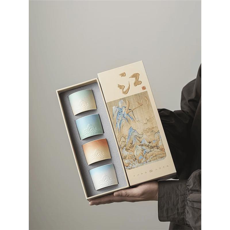 Forbidden City Guochao Four Seasons Ceramic Teacup Gift Set