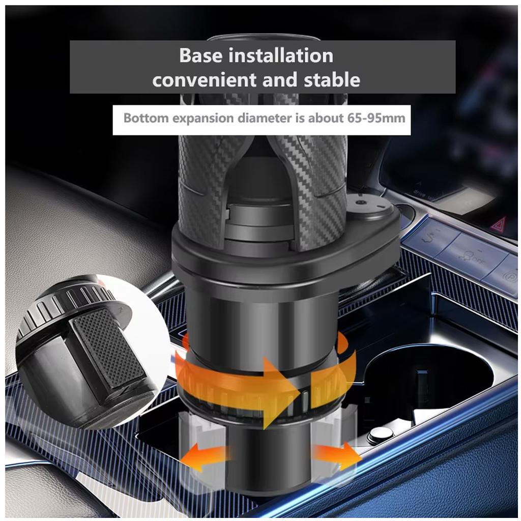 1PC Adjustable Rotating Car Cup Holder Expander Dual Layer Beverage Rack Multifunctional Car Center Console Storage Cup Holder