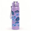 1PC Blue Seashell Starfish Pattern 750ml Color Plastic Sports Water Bottle Leakproof Flip Straw Lid Suitable for Sports Office Home Use