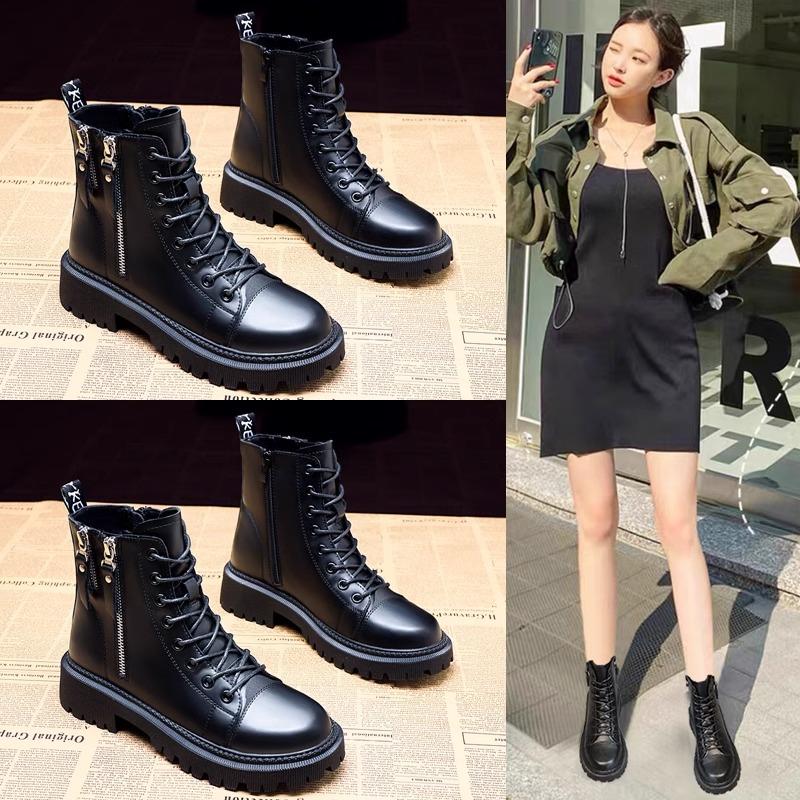 [] Martin boots women's shoes new British style small short boots look thin in autumn, winter, spring and autumn