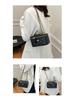 Argyle Embroidered Women's Crossbody Chain Bag - 2025 Spring/Summer Trendy Small Square Bag