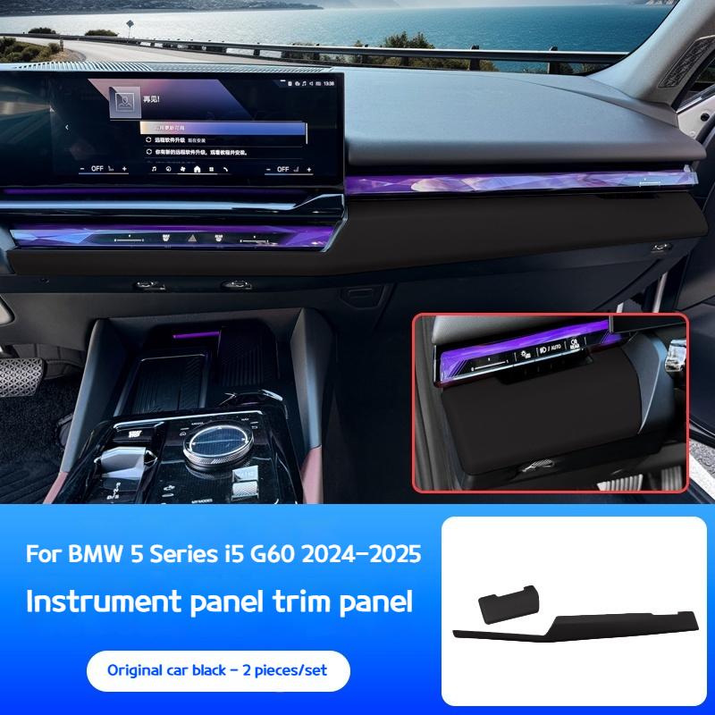 

Black leather material Center Console Dashboard Panel Decoration Cover Trim For BMW5 Series G60 i52025-2025 Car Accessories LHD