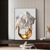 White Rose Flower Golden Ink Splash Abstract Poster Nordic Art Plant Canvas Painting Modern Wall Picture for Living Room Decor