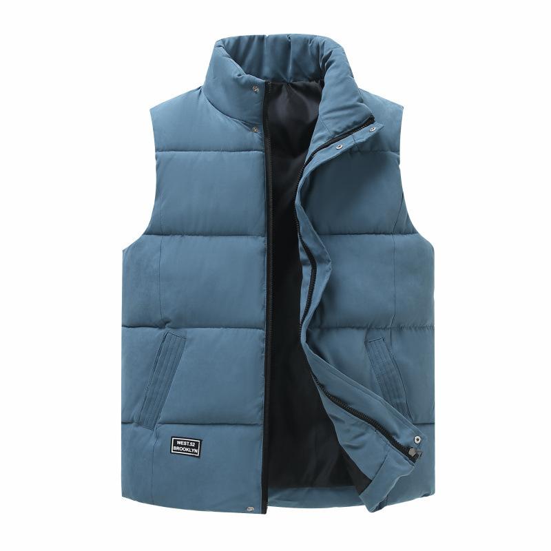 Autumn and Winter Men's Thickened Cotton Vest Sleeveless Vest Korean Version Vest Stand-up Collar Casual Jacket
