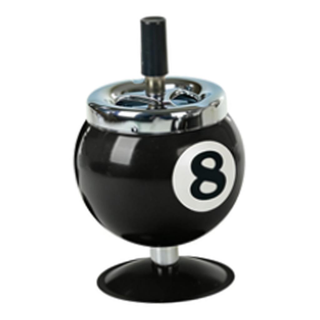 Stylish Metal Ashtray Billiards Shape Large Capacity Windproof Ashtray for Indoor Outdoor Use