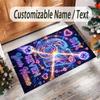 Celebration Party Theme Crystal Velvet Rug Personalized Custom Name Text Soft Floor Mat Home Decor