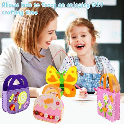 8/16pcs Children's Sewing Set DIY Felt Bag Set Early Education Craft Set with Safety Needle and Thread Felt Sewing Bag Set