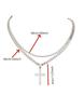  alla moda Doppio Set di Catene + Croce, Unisex - Set di Collane a Catena Cubana Stratificata da 3 mm Gioielli Minimalisti Regalo 20-24 Pollici Regalo