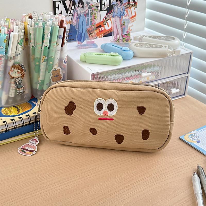 Cookie Pencil Bag Female Creative Cute Funny Stationery Bag Large Capacity Storage Bag Primary and Secondary School Students Class Bag