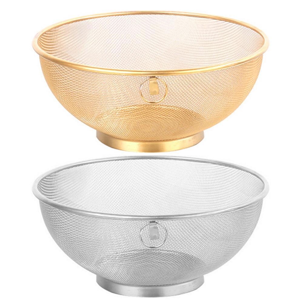 Stainless Steel Mesh Colander Multi-function Washing Rice Bowl New Strainer Basket