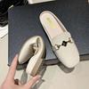New Slippers Women Wear Square Head Single Shoes Women's Pregnant Women Flat Heels Summer Flat Bottom Lazy Bag Head Half Slippers