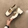 Fashion 2024 summer new fashion and comfortable mid-heel casual square head shallow mouth loafers