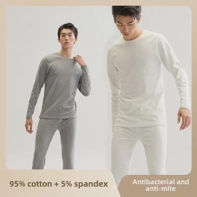 Men's Pure Cotton Autumn Thermal Underwear Set: Sweater and Trousers