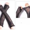 Gothic Lolita Mädchen Schwarz Spinnennetz Handschuhe Fingerlos Spitze Netz Fäustlinge Punk Harajuku Frauen Sexy Halbfingerlänge Ärmel Neu