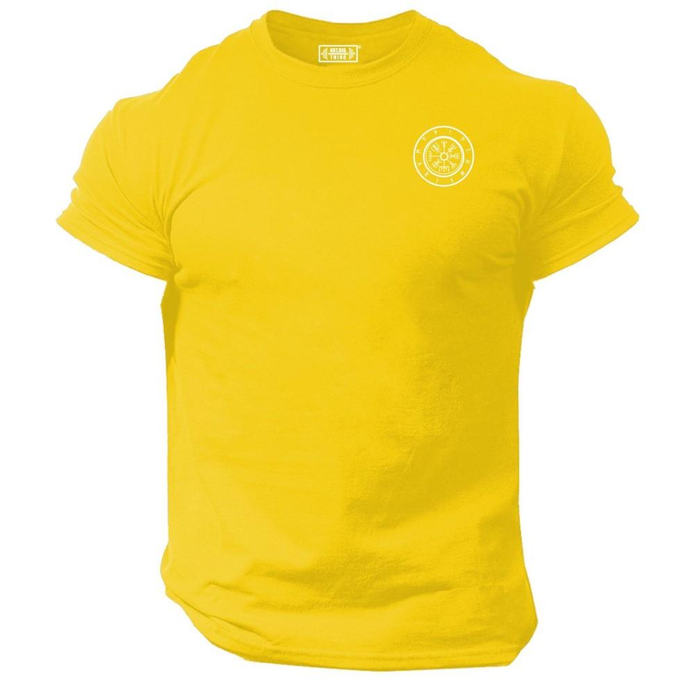 Runic Compass T Shirt Pocket Gym Clothing Bodybuilding Workout Vikings Thor Top
