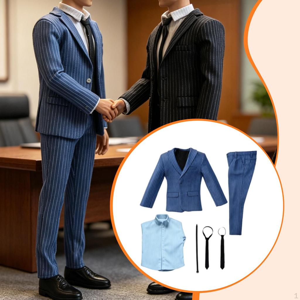 1 Piece Doll Miniature Coat 1/6 Scale Male Top Pants Uniform Outfit Long Sleeve Mens Suit Cloth