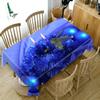 Christmas Tablecloth Blue Christmas Eve Pattern  Year Party Tablecloth Home Room Decoration Rectangular Waterproof Tablecloth