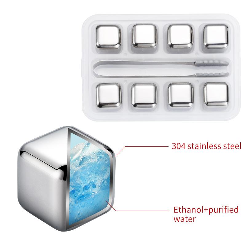 304 Stainless Steel Ice Cube Metal Ice Hockey Whisky Chilled Beer Ice Tartar Bar Wine Set YSH
