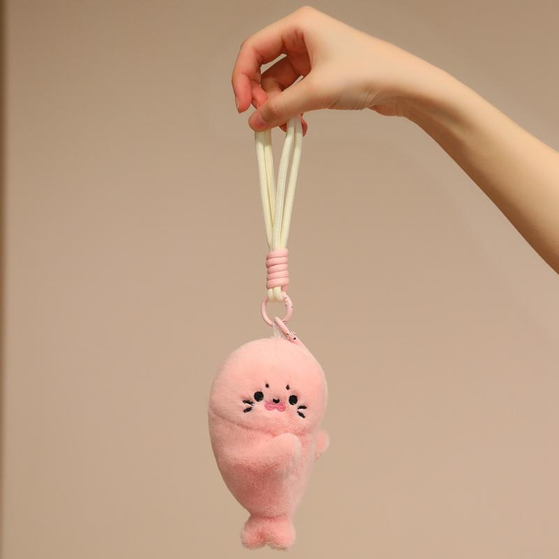 1Pc 14cm Lovely Seal Plush Toys Cute Magnetic Attraction Seal Bag Pendant Doll Enfold Seal for Lovers Children Gift