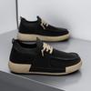 Leather Casual Shoes Men  New Lace-up Thick Sole Casual Sneakers Versatile Leather Muffin Shoes Elevated Male Board Footwear