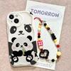 Cute Panda Wrist Strap Case For Motorola Moto Edge 50 Fusion Pro Ultra G84 G14 G75 G35 G05 G15 G22 G30 G24 G54 G34 E13 E22 G35