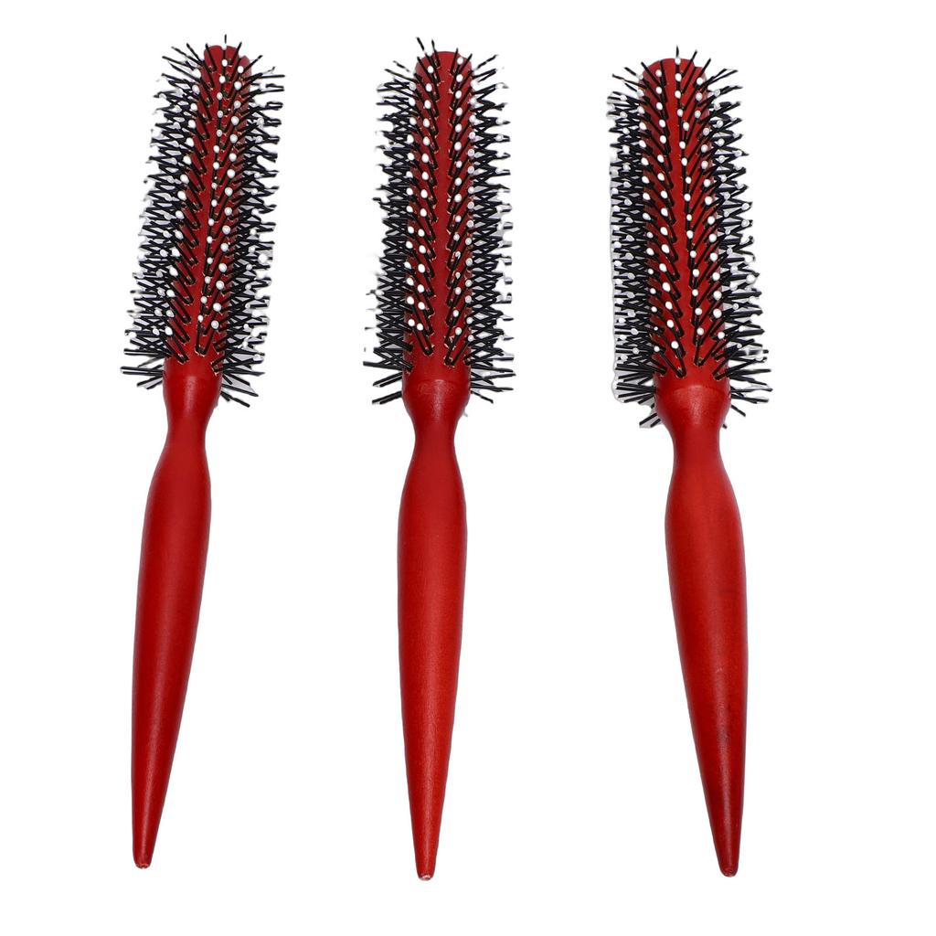 Wooden Round Hair Brush Set 3 Sizes Round Curling Comb with Anti Static Ergonomic Handle for All Hair Types