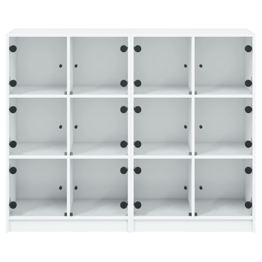 Vidaxl Biblioteczka Z Drzwiczkami, Biała, 136X37X109 Cm