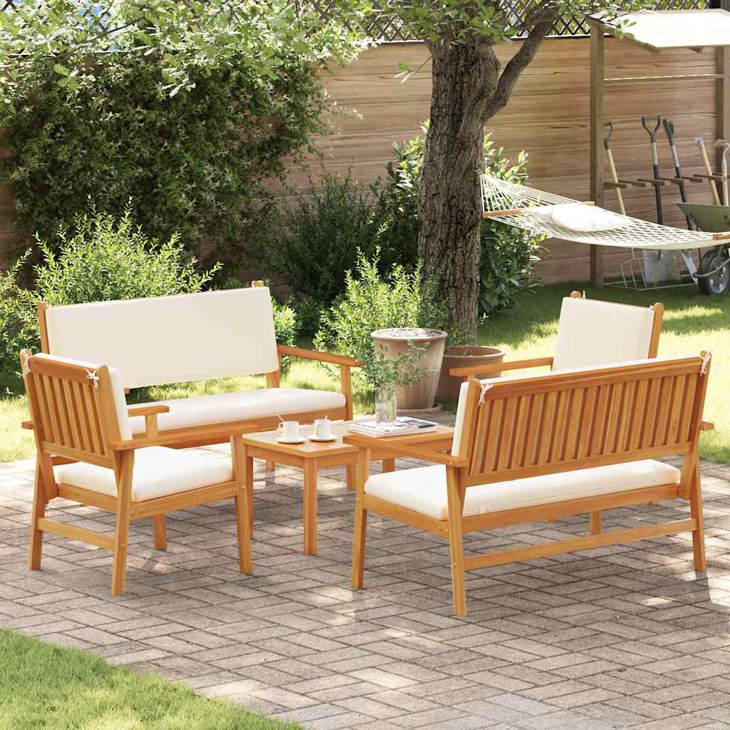 Garden Sofa Set 5 Pcs Brown Solid Acacia Wood