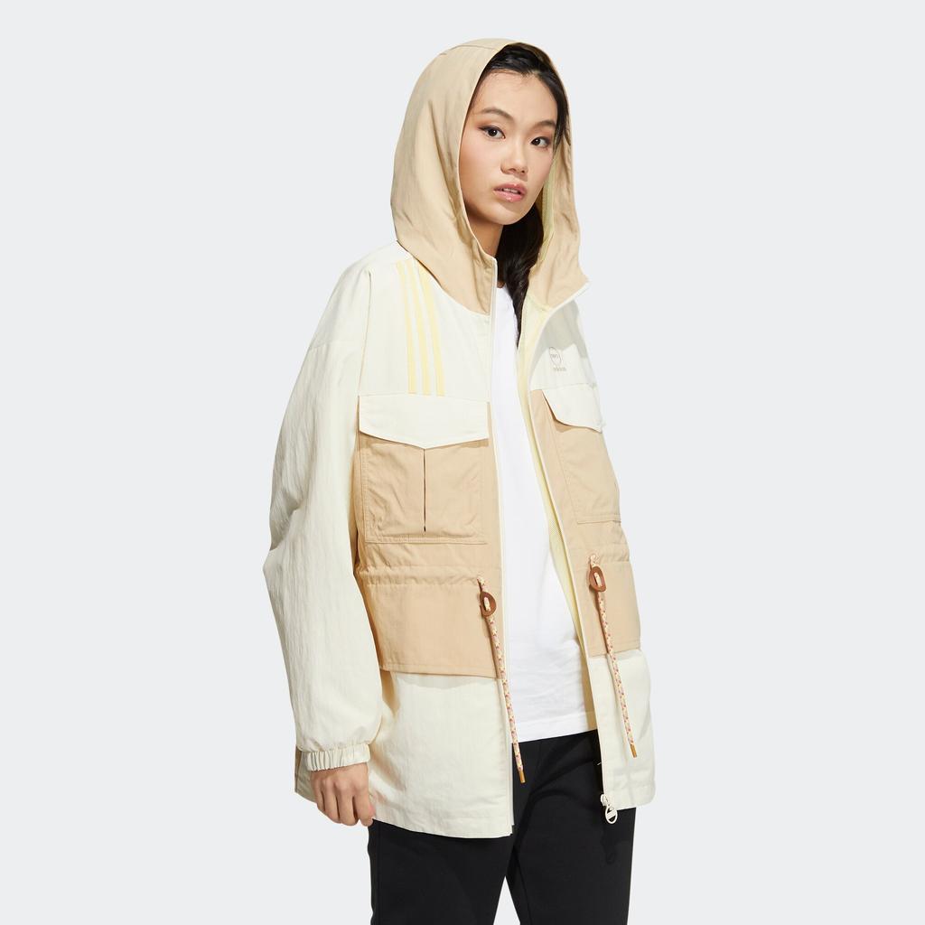 Adidas Neo Logo Print Drawstring Design Outdoor Multi-Pocket Sports Work Jacket Women Jacket Multicolor HM2021