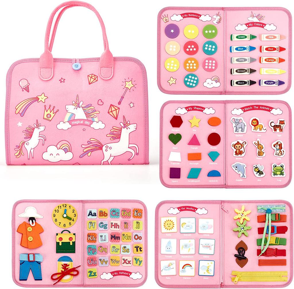 Montessori Toddler Busy Board Autism Sensory Toys Educational Activity Motor Skills Baby Life Skills Learning Toys for Kids