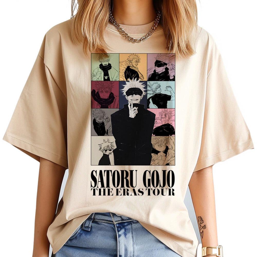 

Jujutsu Kaisen Годжо топ футболки Женские Ретро Графический Grunge уличная одежда футболка Дышащая Классический Grunge Винтажный Университет Пастельный S