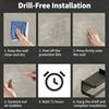 Toilet Paper Holder Black ABS No Drill Kitchen Storage Bathroom Accessories Self-Adhesive Wall Mounted Tissue Rack Mobile Shelf
