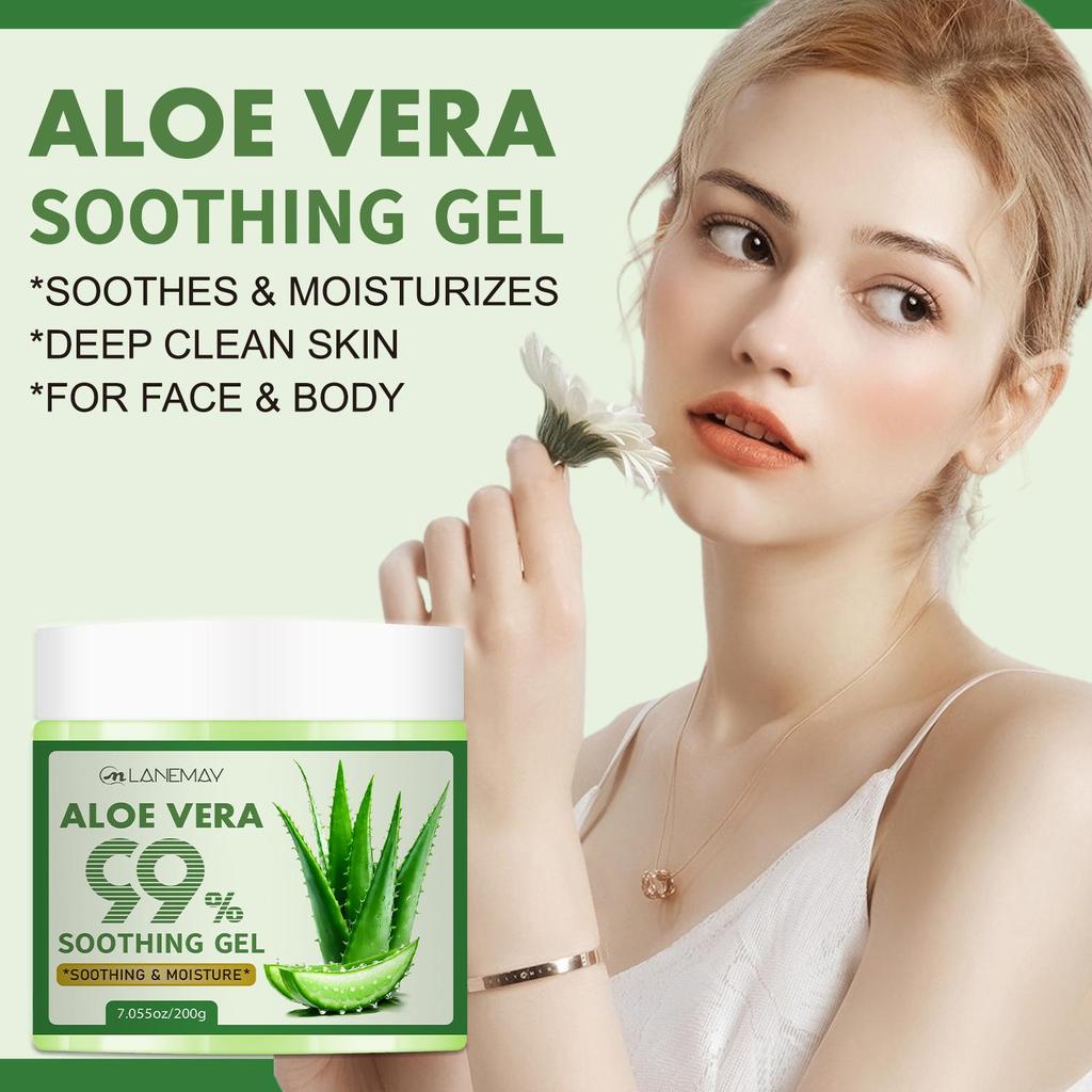 99% Aloe Vera Soothing Gel - Soothes and Nourishes Skin, Facial Moisturizer for Sensitive Skin, Oil-Free Daily Moisturizing Gel,200g
