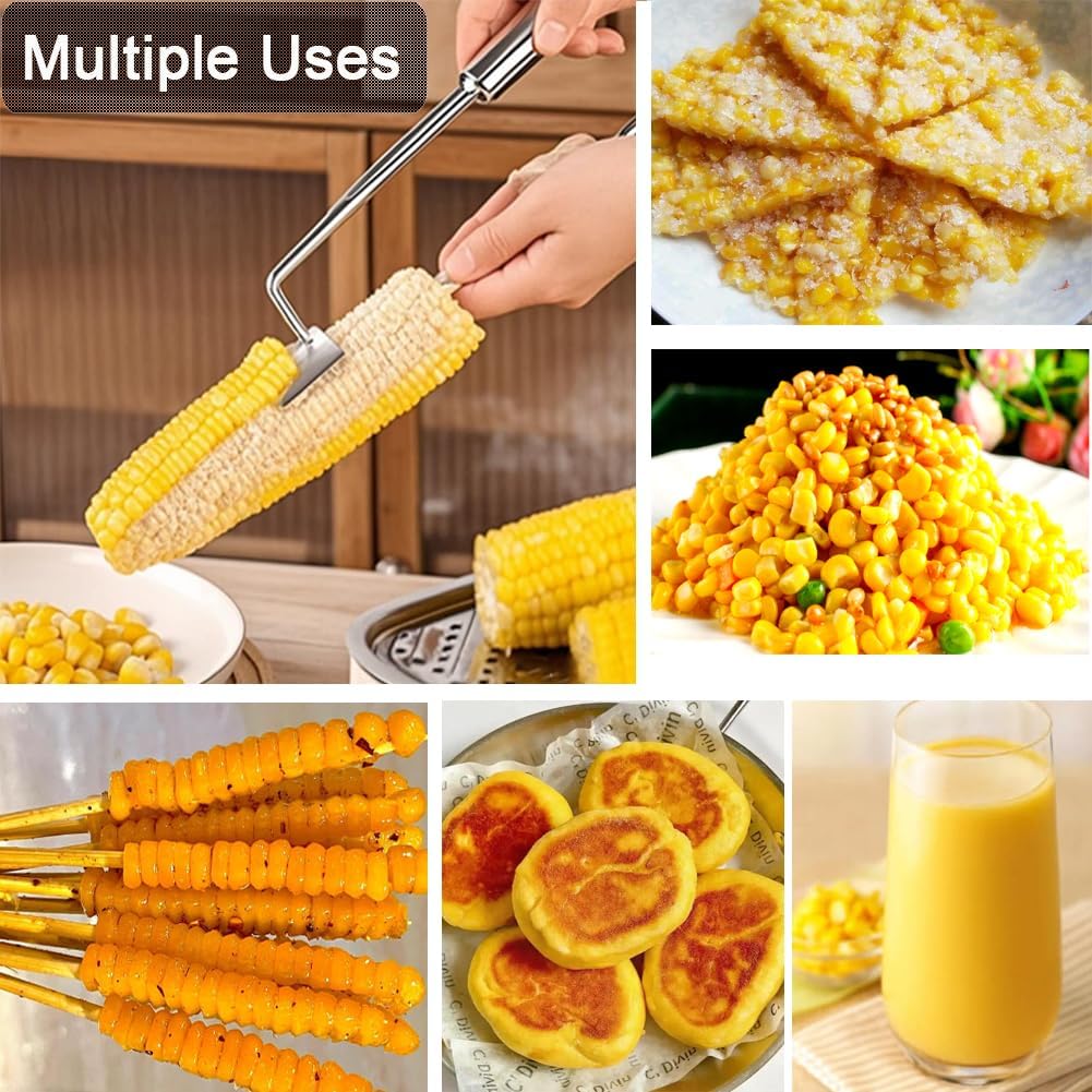 Corn Peeler, Corn Peeler for Corn on the Cob, Stainless Steel Corn Cob Stripper Tool Set, Avoid Cutting the Hands, Gift for Cooking Enthusiasts,