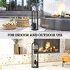 5 Pieces Fireplace Tools Set, Metal Fireplace Accessories Fireside Companion Set with Broom, Shovel, Poker and Bucket, Silver