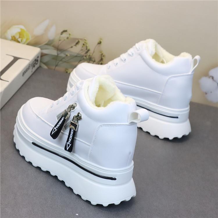 Fashion Women Sneakers Casual Platform Trainers White Shoes 10CM Heels Autumn Wedges Breathable Woman Height Increasing Shoes