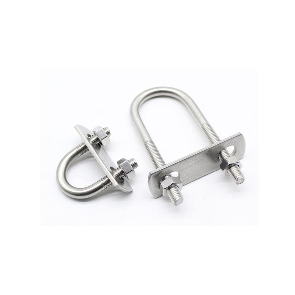 304 Stainless Steel Extended U-Shaped Screw/U-Shaped Pipe Clamp With Baffle/U-Shaped Bolt/Square Hoop/Horseback Hoop