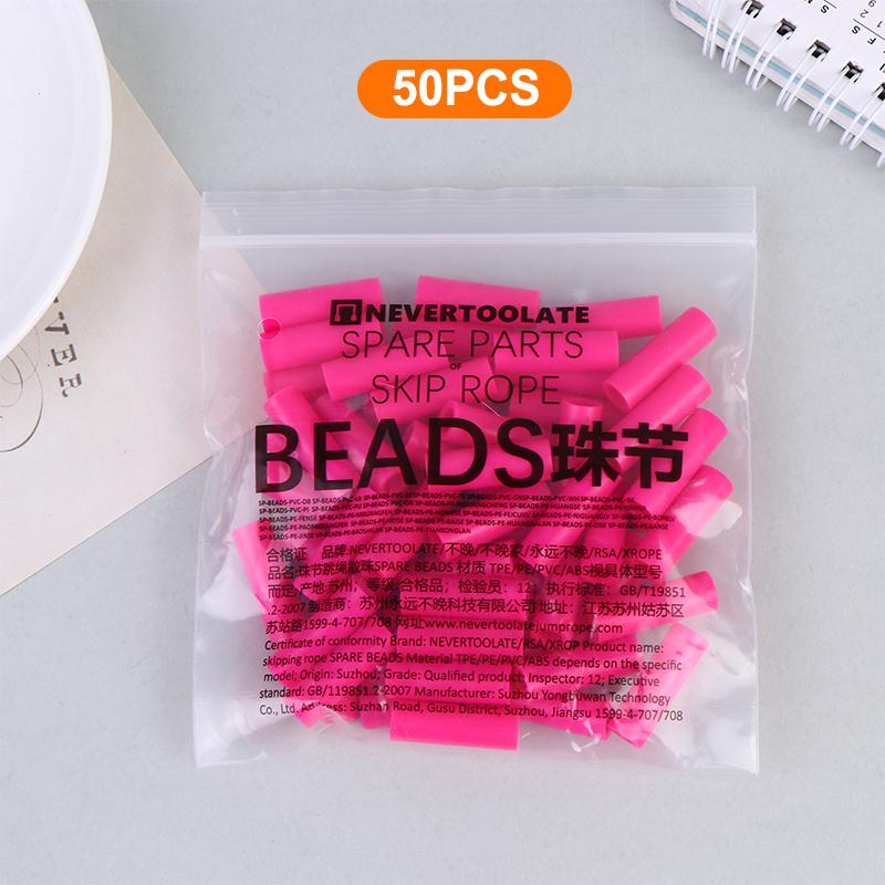 Jump Rope Hard Beads 1 Inch Length 50Pcs Pack for Beaded Skipping Rope Making Replaceable Fitness Training Accessories