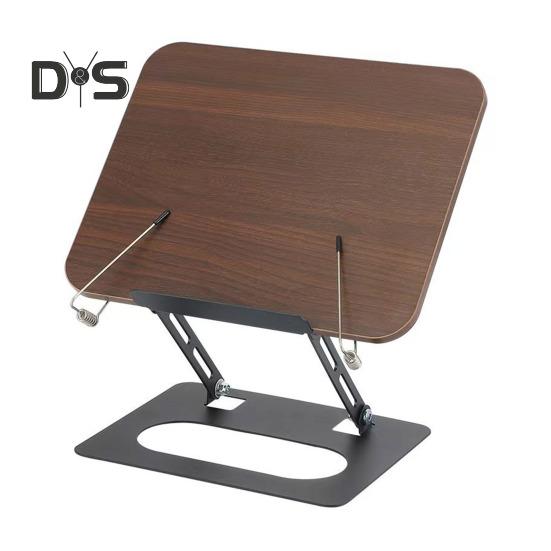 

Подставка для чтения из дерева, подъемная, с вращающимся на 360° основанием, эластичные зажимы для страниц, подставка для чтения нотных записей, рецептов B темно-коричневого