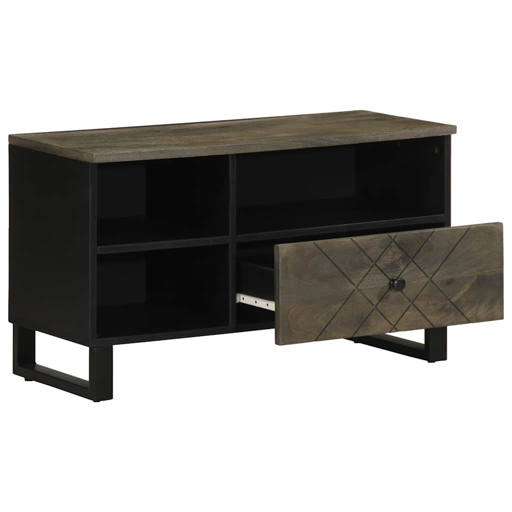 Vidaxl TV Cabinet, Black, 80X33X46 Cm, Solid Mango Wood
